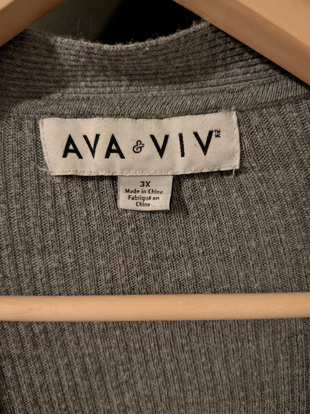3x Ava & Viv Light Gray Open-Front Ribbed Cardigan